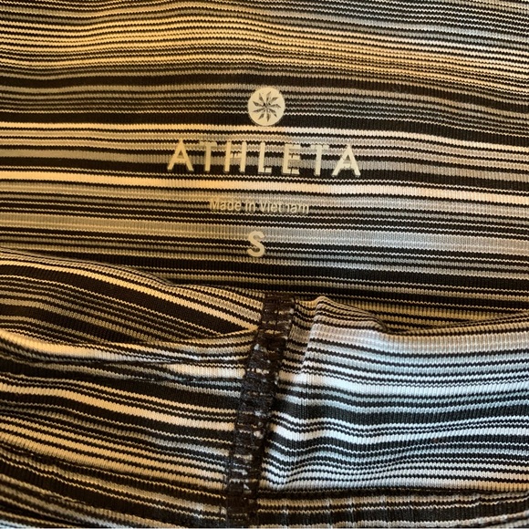 Vintage Athleta Striped Grey Leggings Size S - Picture 3 of 9